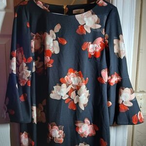 Calvin Klein Black Dress with Red and Pink Floral